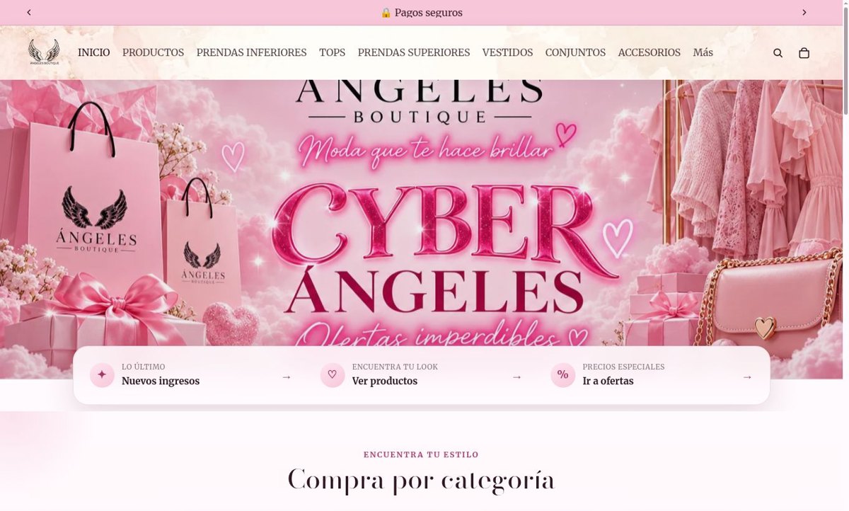 Captura de la página de Ángeles Boutique