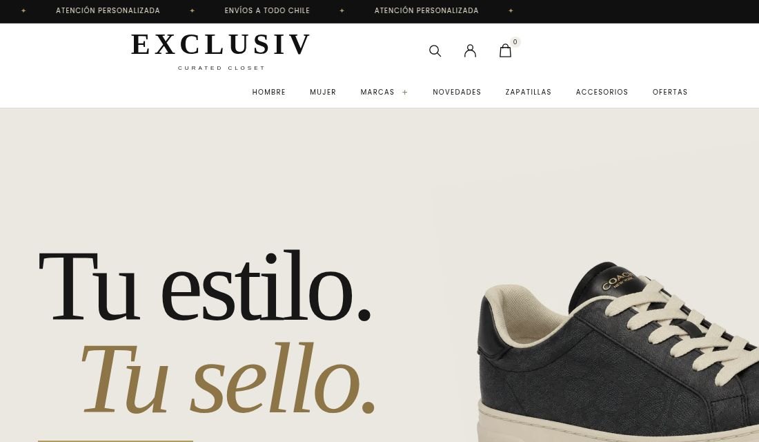 Captura de la página de Exclusiv